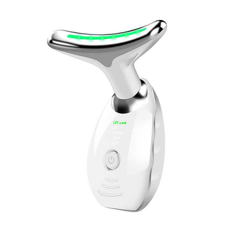 Appareil de beauté pour le cou et le visage : thérapie photonique LED colorée, raffermissement de la peau, réduction du double menton, anti-rides, effet liftant.