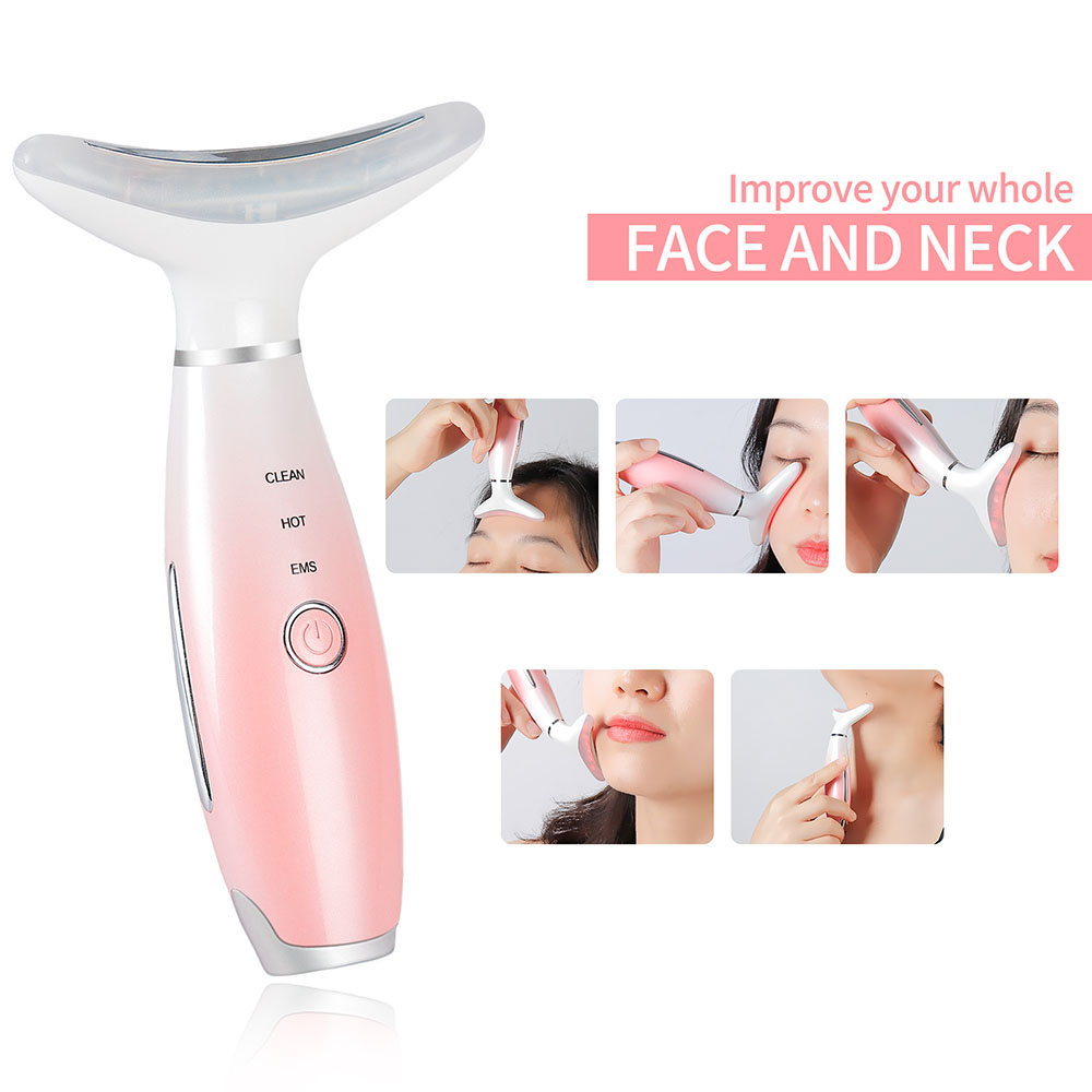 3‑in‑1 Neck & Face Beauty Massager – Soin anti‑âge ciblé cou & ovale du visage