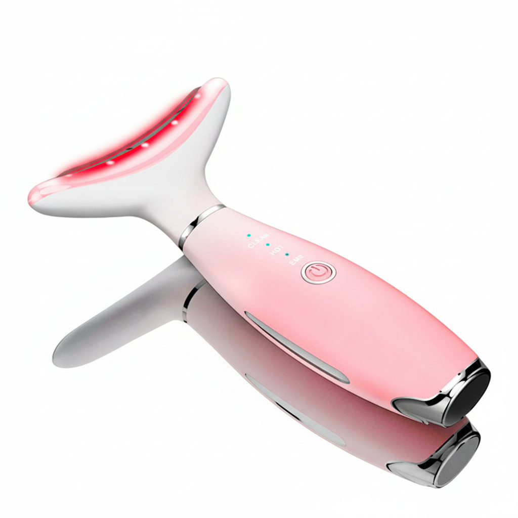 3‑in‑1 Neck & Face Beauty Massager – Soin anti‑âge ciblé cou & ovale du visage